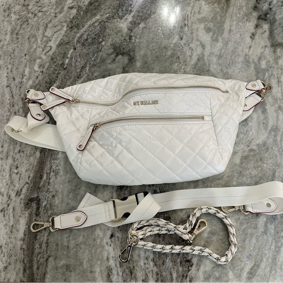 MZ Wallace Crosby crossbody Sling in color Pearl with gold hardware EUC - Picture 2 of 6